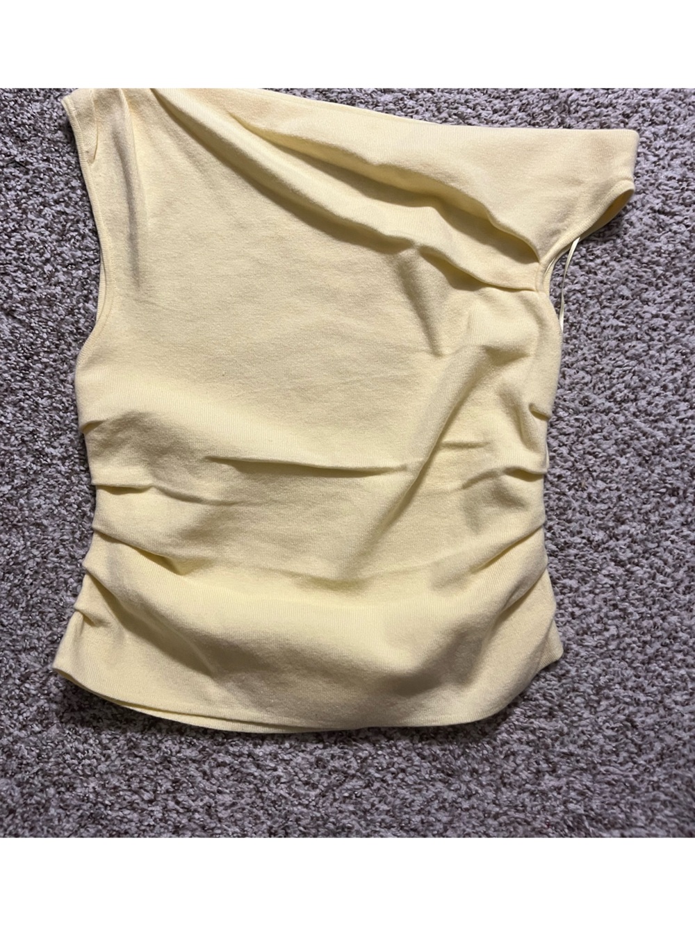 Altar'd State Pale Yellow One-Shoulder Women's Top